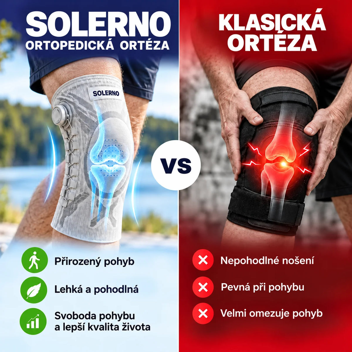 Ortopedická ortéza na koleno SOLERNO